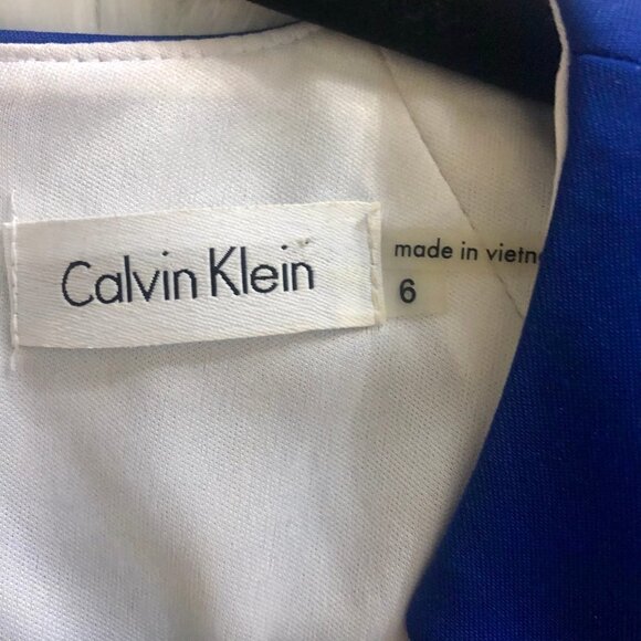 Calvin Klein Royal Blue Cap Sleeve Midi Dress. Size 6 - Picture 3 of 5